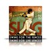 Baseball Print "Swing for the Fences" 12x12 Inspirational Baseball Poster in Rust Green Cream
