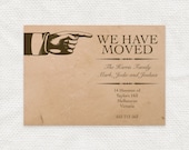 vintage custom moving announcement postcard - printable file