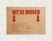 cardboard custom moving announcement postcard - printable file