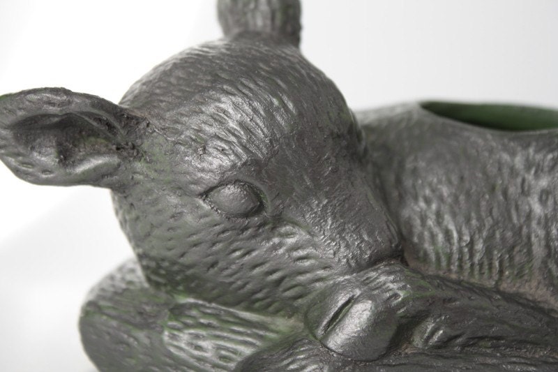 vintage ceramic deer bambi vase