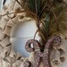 Burlap Bubble Wreath with Feathers and Custom Monogram Letter- A MUST SEE
