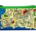 Coin purse wallet colorfull and unique with BRASIL map printed on it - Souvenir from Rio and Salvador - Carnaval - Map pattern coin purse