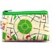 Tel Aviv Map Wallet with green zipper, a souvenir from Israel with the streets of Tel Aviv in hebrew zipper coin purse wallet