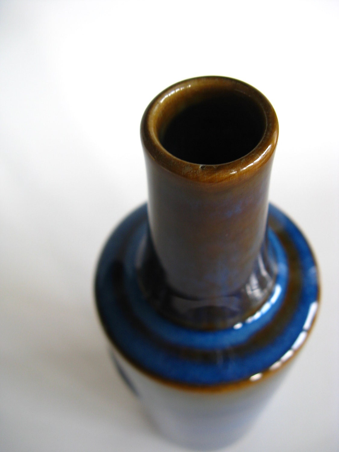 Blue Vase Scandinavian Pottery Soholm Stentoj Denmark Maria Philippi Nordlys Pinwheel Cobalt Bottle