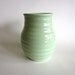 Denby Vase English Stoneware Vintage Art Deco Light Green 50's Ribbed Retro Vintage Decor