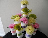 NEW Adult Washcloth Cupcake  Table Centerpiece or Shower Favor Bridal   Baby Set of 4 You Pick the Colors