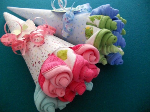 NEW PRICE Washcloth Rosebud Bouquet / Baby Shower Gift/ Hospital Gift/ Bridal Shower Gift  Available in Boy, Girl, Neutral , Bridal