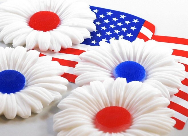 Patriotic Daisy Soap in Red White and Blue