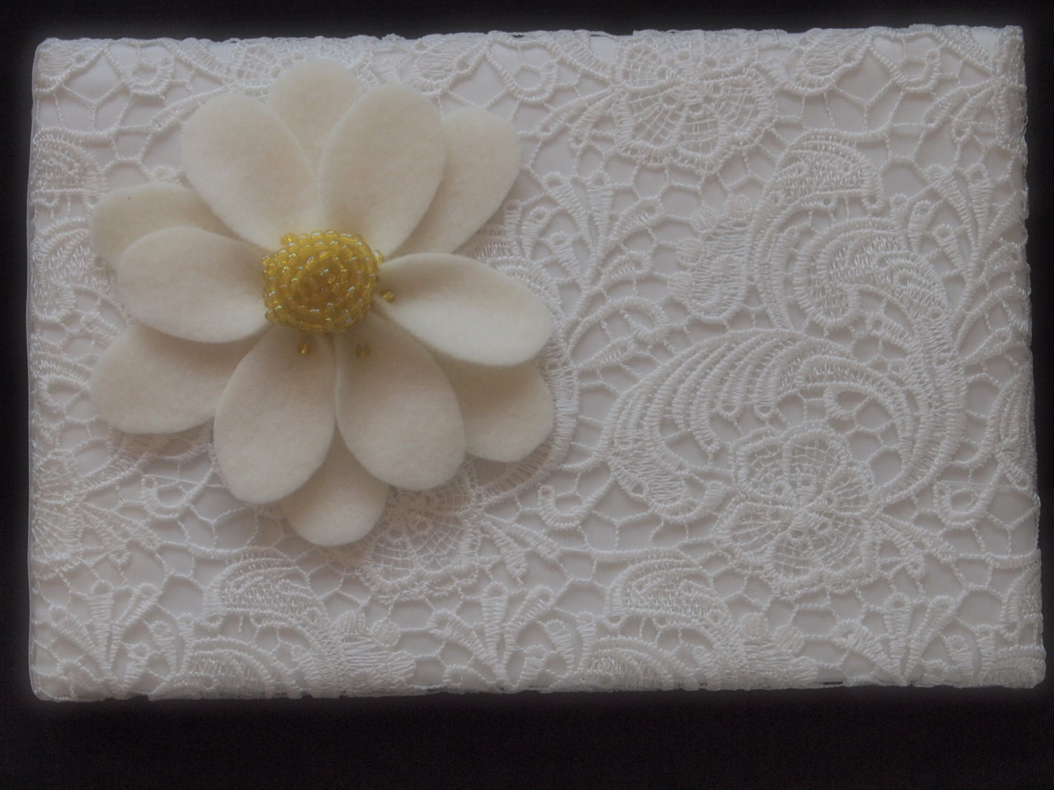 Guest Book Lace Yellow Ivory