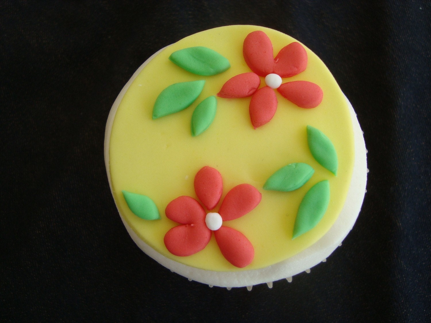 Yellow floral fondant topper