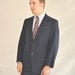Men's Business Suit Navy Pin Striped 40R Vintage