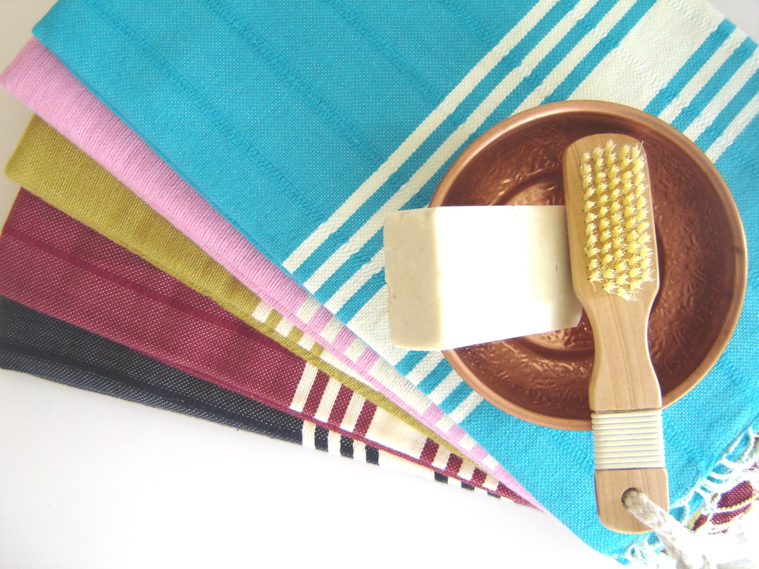 TURKISH TOWEL, BATH, Eco-friendly Peshtemal, Natural Soft Cotton, Bath and Beauty, Beach, Spa, Yoga, Hammam, For Moms, Turquoise, Aqua Blue