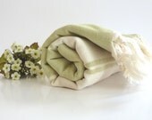 Turkish Towel, Kilim Peshtemal, Natural Soft Cotton Bath, Spa,  Beach Towel, Green,, spring, easter - TheAnatolian