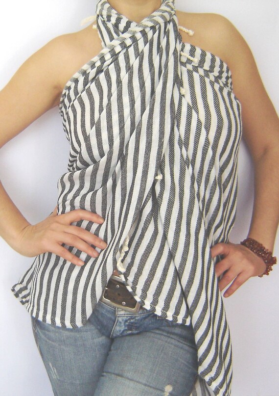 Turkish Towel, Peshtemal, beach towel, Bath towel, hammam towel, Spa Towel, yoga, Swimwear, Coverup, Black Striped