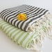 SALE Set of 2 Turkish Bath Towel: Peshtemal, Light and Thin Bath, Beach, Spa Towel, Black and Green