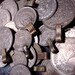 Tarnished silver irregular real coins - approx 50 - for Tribal fusion belly dance
