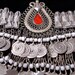 Turkoman headpiece with red glass stone for Tribal fusion belly dance