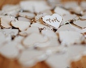 Rustic Wedding Favor Personalized Wood Heart Charm Tags (Set of 50) Ships Quickly.
