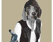 Digital Print Wiener Dog Han Solo Star Wars Pop Art