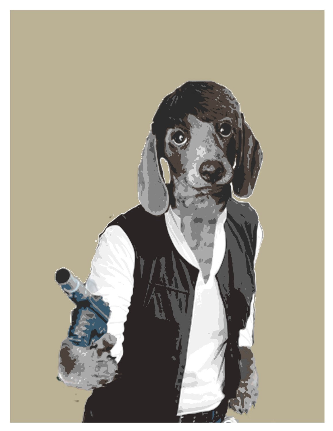 Digital Print Wiener Dog Han Solo Star Wars Pop Art