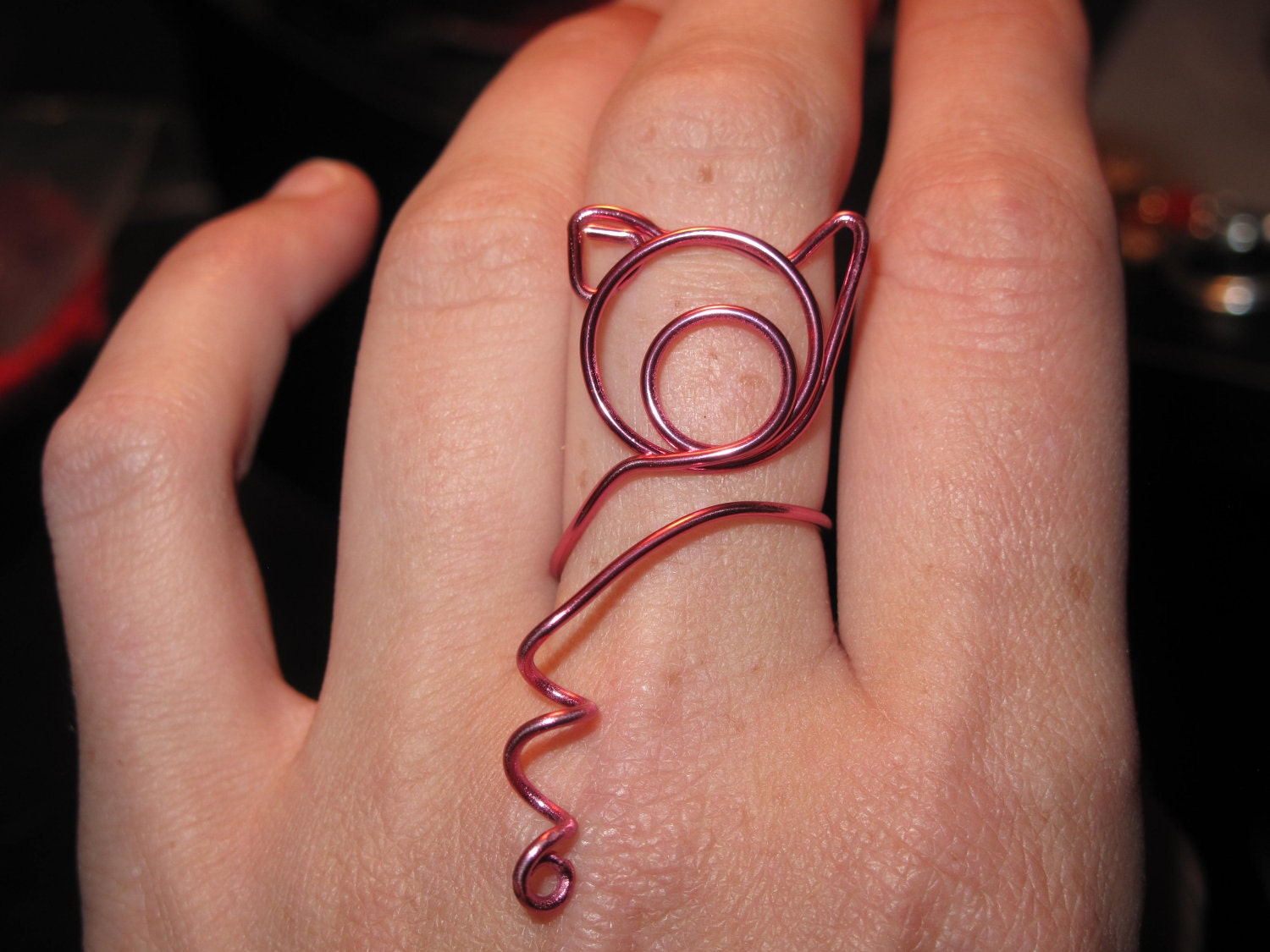 Wire Wrapped Adjustable Pig Head And Tail Ring MADE to ORDER