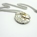 Steampunk Necklace Vintage Watch Movement From Waltham USA With Swarovski Crystal