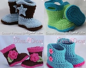 Baby Boots Crochet Patterns  All 4 Patterns, one great deal. digital