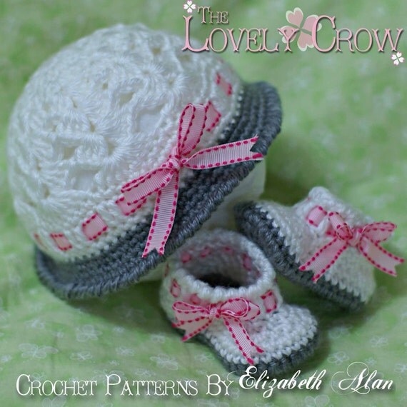 Baby Hat and Booties Crochet Patterns MY ANGEL by ...
