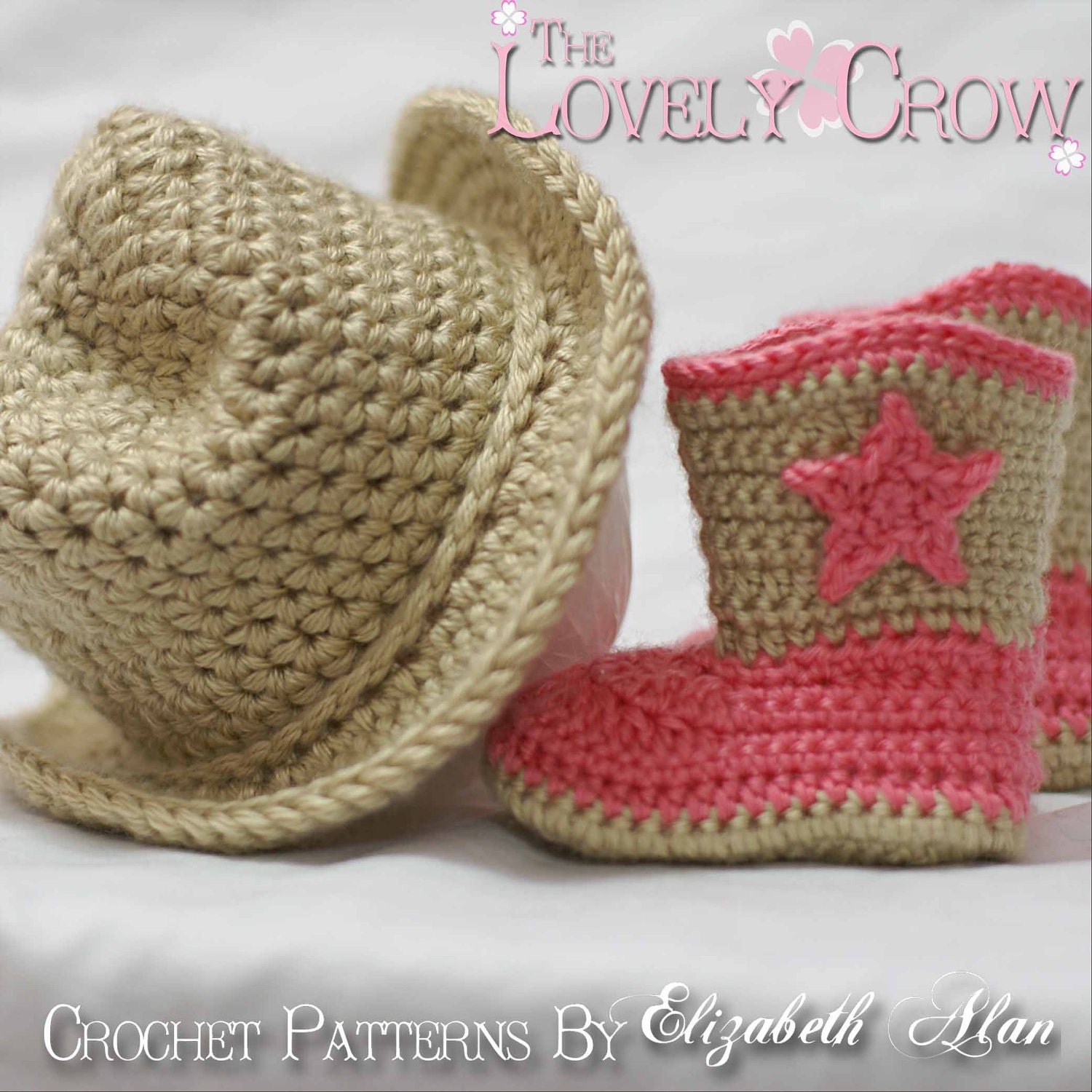 Crochet Patterns Cowboy Set. Includes patterns for Boot Scoot'n Boots and Boot Scoot'n Cowboy Hat