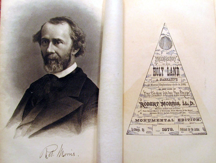 Freemasonry in the Holy Land - Ultra Rare Masonic Book printed in 1879 - 1st Edition Bound in Calf Skin Leather - Illustrated - Must See