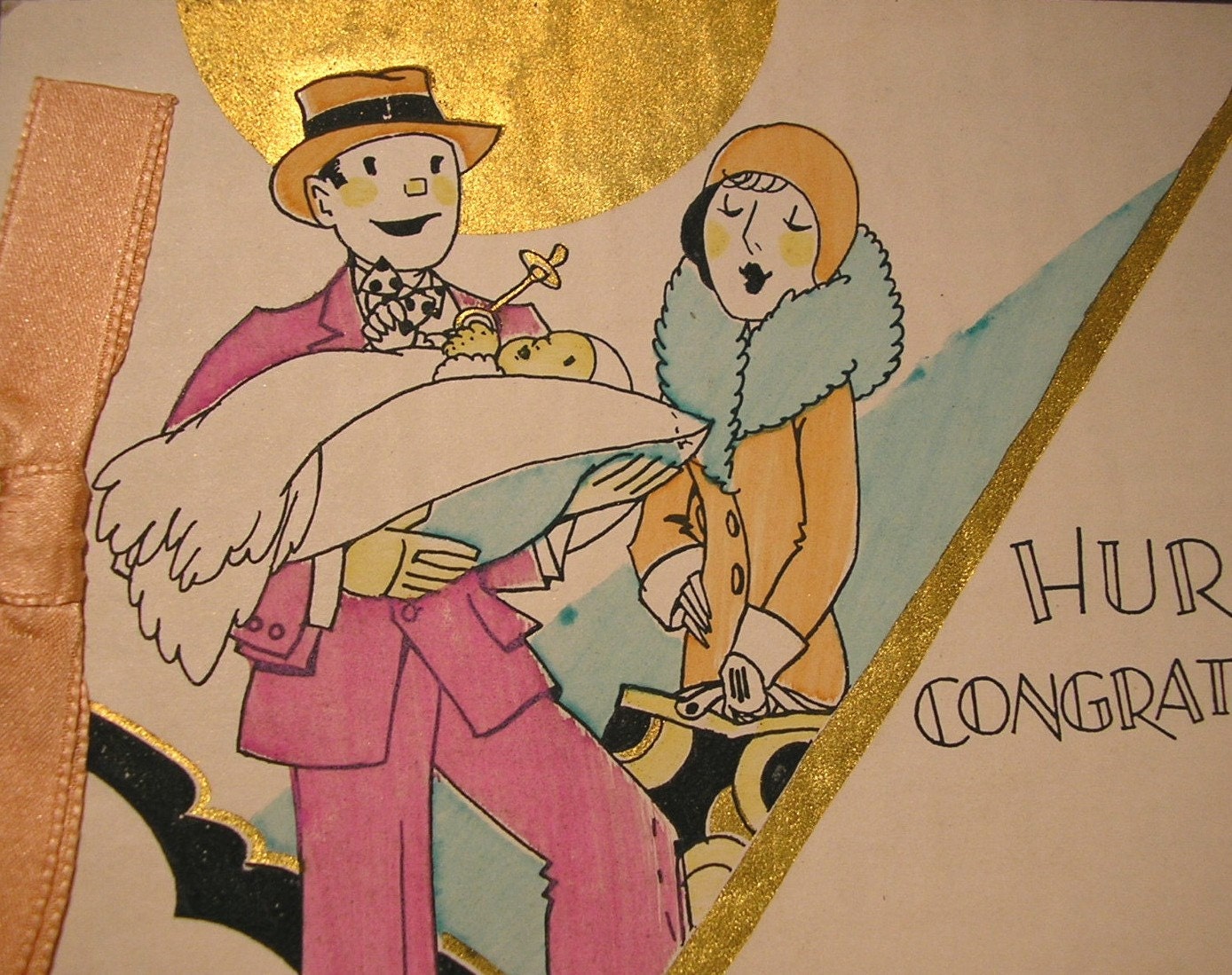 Hurray - Congratulations - 1920s Welcome Baby with Style Card
