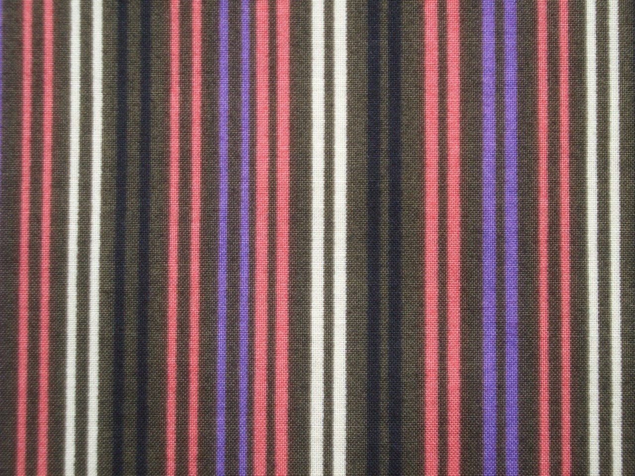 Stripes in purple, pink, brown, cream, and black, fat quarter, pure cotton fabric