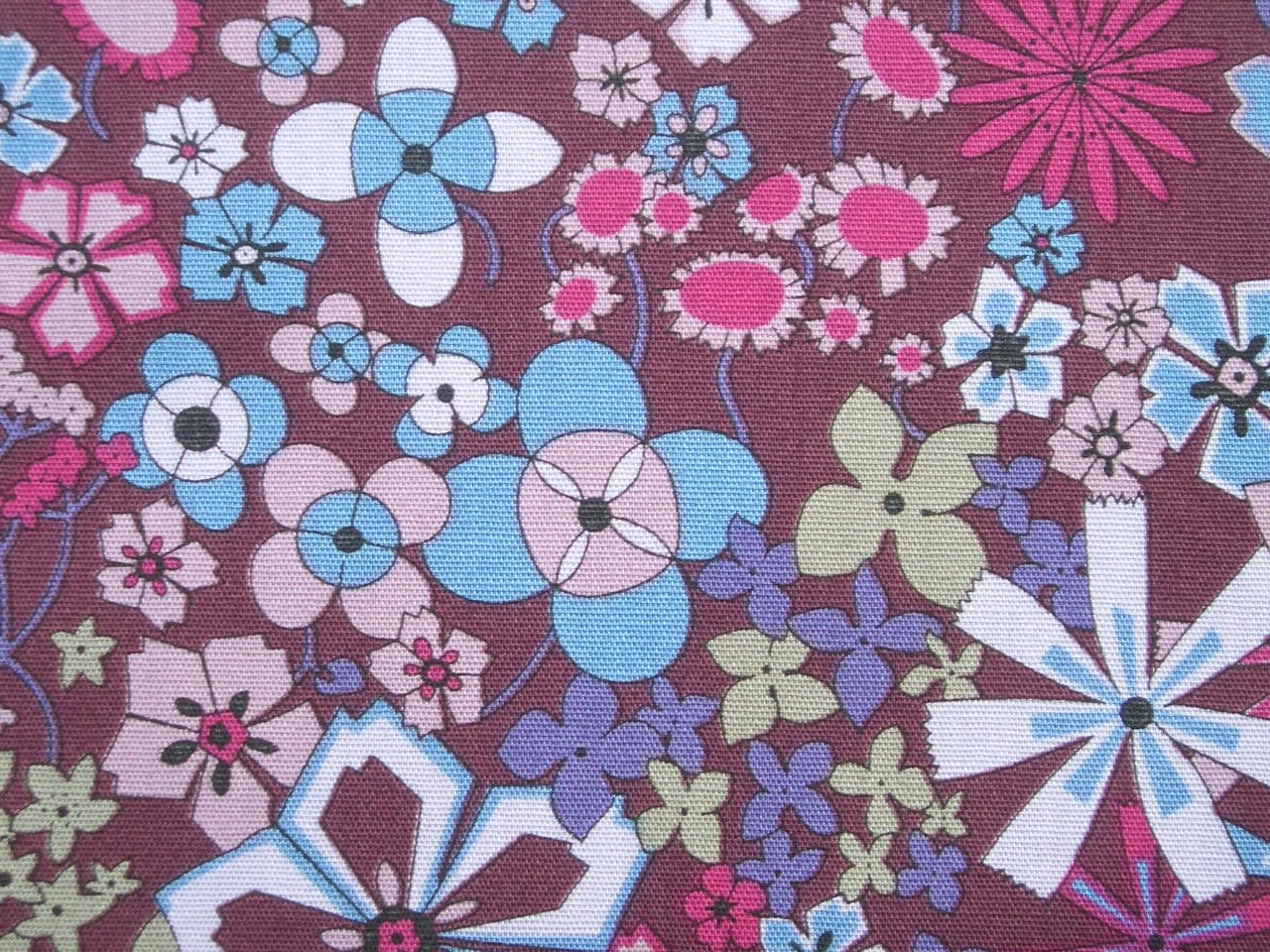 Purple floral banquet, fat quarter, pure cotton fabric