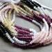Multi Gemstone Faceted Rondelle Beads 3x2mm FULL STRAND (Opal, Pink Garnet, Lemon Quartz, Rose Quartz, Black Tourmaline)