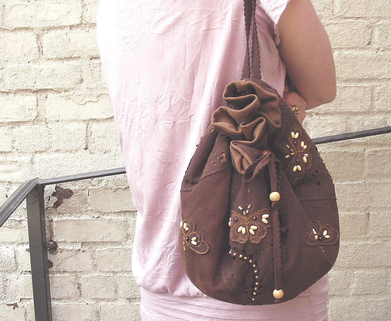OOAK Backpack from Suede  BUTTERFLY