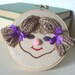 Hand Embroidered Wall Hanging Cute Little Girl - SWEETHEART