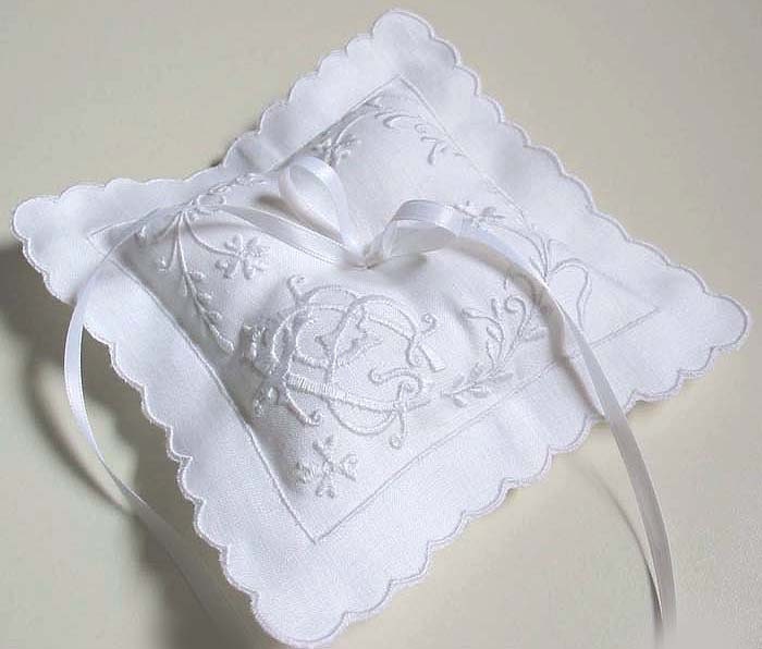 Ring Bearer Pillow CUSTOM Embroidered WEDDING RING Pillow - Made to Order - tbteam