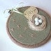 Organic Olive Hand Embroidered Wall Hanging Nest with White Eggs- LILLY'S NEST - tbteam - RESERVED