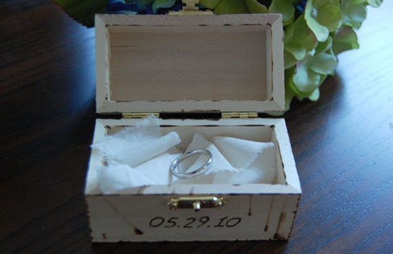 Shabby Chic Customized Ring Box - Ring Bearer Box
