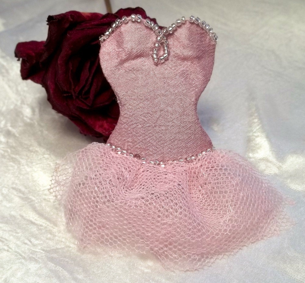 Pink Satin Tutu Brooch Pin