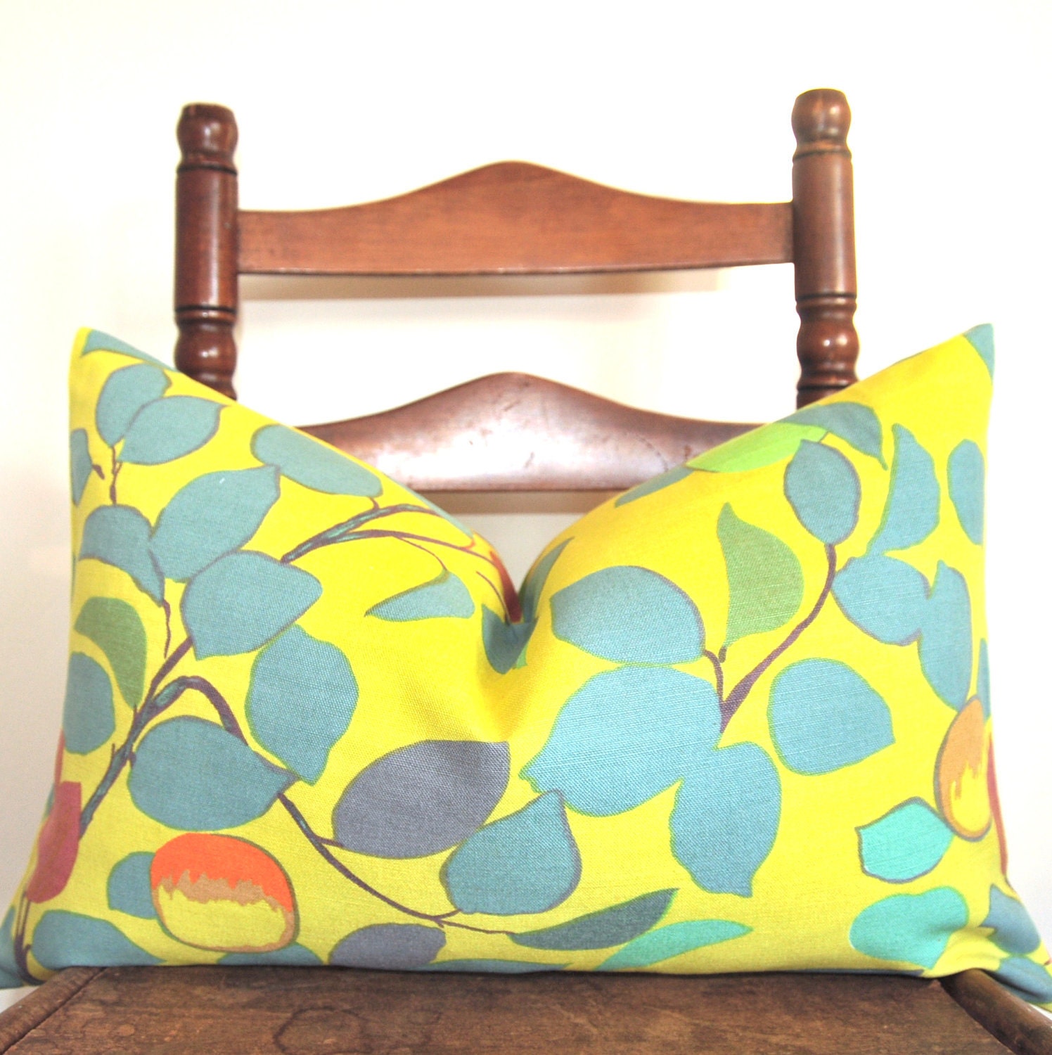 Pillow Cover - Decorative Pillow - Throw Pillow - Paule Marrot - Painting - Brunschwig&Fils - 14x22 inch - Chartreuse - Fruit - Tree