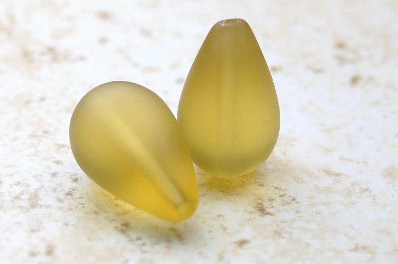 16x10 Sea Glass Teardrop Beads -2