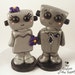 Love Bots Bride and Groom Customizable Wedding Cake Topper Kawaii