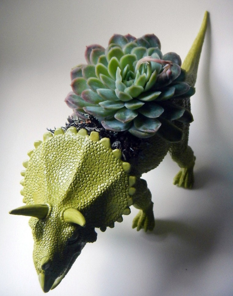 Moss Green Dinosaur Planter - Modern Centerpiece ( 8 WEEK DELIVERY)
