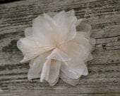 Champagne Organza Flower Hair Clip - Headband - Brooch - 15% SALE