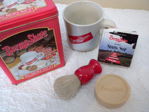Burma Shave Mug Shaving Brush & Soap Set by LifeStoriesRetold