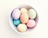 Easter Egg Photography - pastel spring easter eggs - bowl still life photo - kitchen prints decor - 8x8 Photograph, "Easter Eggs"