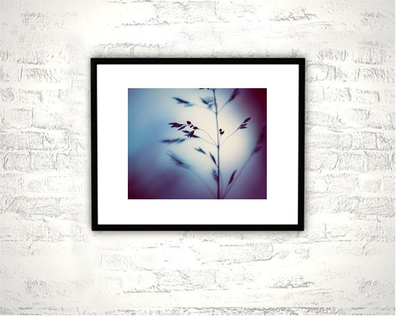 Fine art photography - indigo blue purple nature photography prints wall art grass nature photo abstract - 8x10 Photograph, "Deep Within"