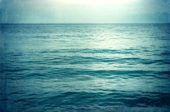 Large Ocean Photography - water sea seascape landscape dark blue photo print seashore aqua turquoise coastal wall art - 24x36 Photograph