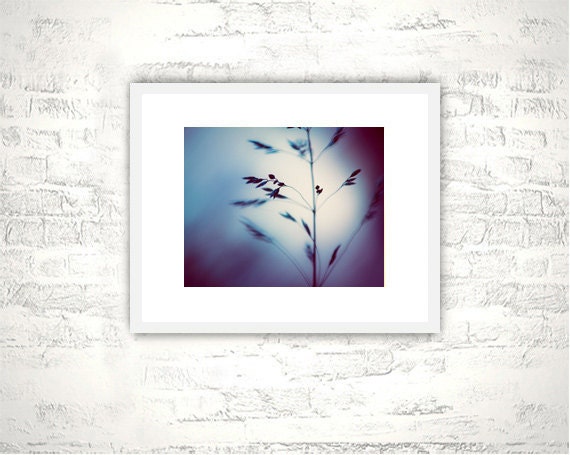 Fine art photography - indigo blue purple nature photography prints wall art grass nature photo abstract - 8x10 Photograph, "Deep Within"